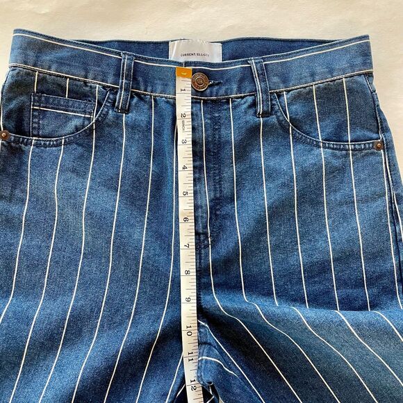 NWOT Current/Elliot The Vintage Cropped Striped High-Rise Slim Straight Jeans 26 - Picture 8 of 8